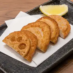 Kagoshima specialty: Lotus root satsuma-age (fried fish cake)