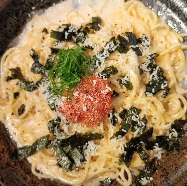 明太クリームパスタ