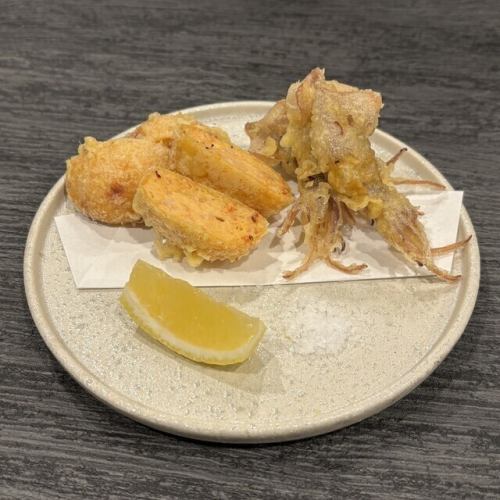 桜海老真丈と蛍烏賊の天ぷら