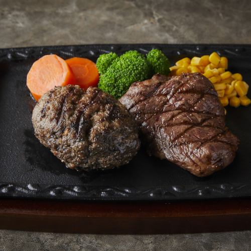 【C Combo】ハンバーグ+国産牛赤身(ランプ)ステーキ