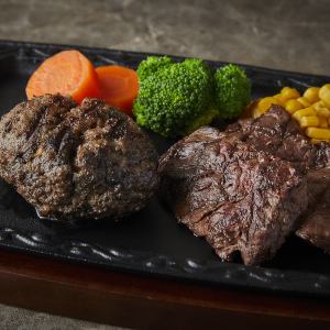【A Combo】ハンバーグ+US産アンガス牛ハラミステーキ