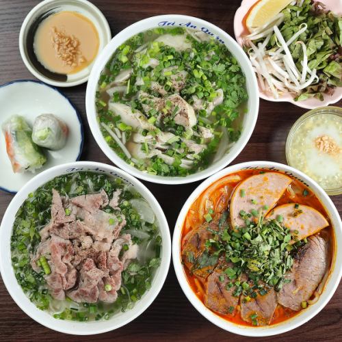 ≪Recommended≫ There are 3 types of standard Vietnamese pho♪Chicken, pho bo thai, beef shank from 780 yen (tax included)