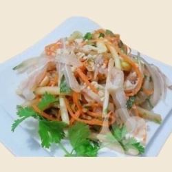 Pig ear and lotus root salad