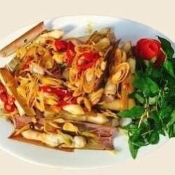 Stir-fried Agemaki Shellfish with Lemon and Glass Mustard