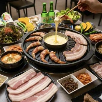 【食べ飲み放題】●日～木限定●エビロール付き王道サムギョプサル＆全80品食べ放題3500円