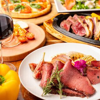 【2H飲放付6000円】50種のワインビュッフェもOK♪道産牛ステーキを堪能！全7品　歓迎会・送迎会