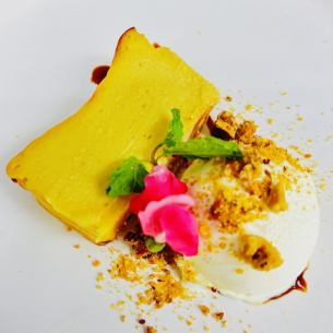 Baked sweet potato cheese terrine