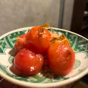 Tomato with vinegar and dashi