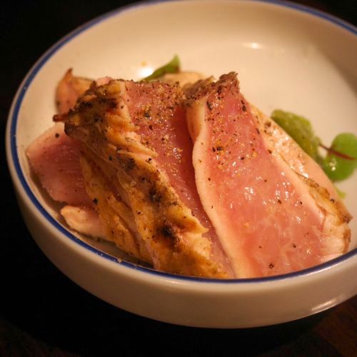 薩摩雞、鹽煎大倉豬腰肉