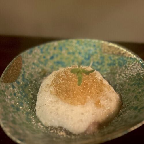 Adult Toriwasa.Leaf wasabi pickled in soy sauce, yam and golden caviar.