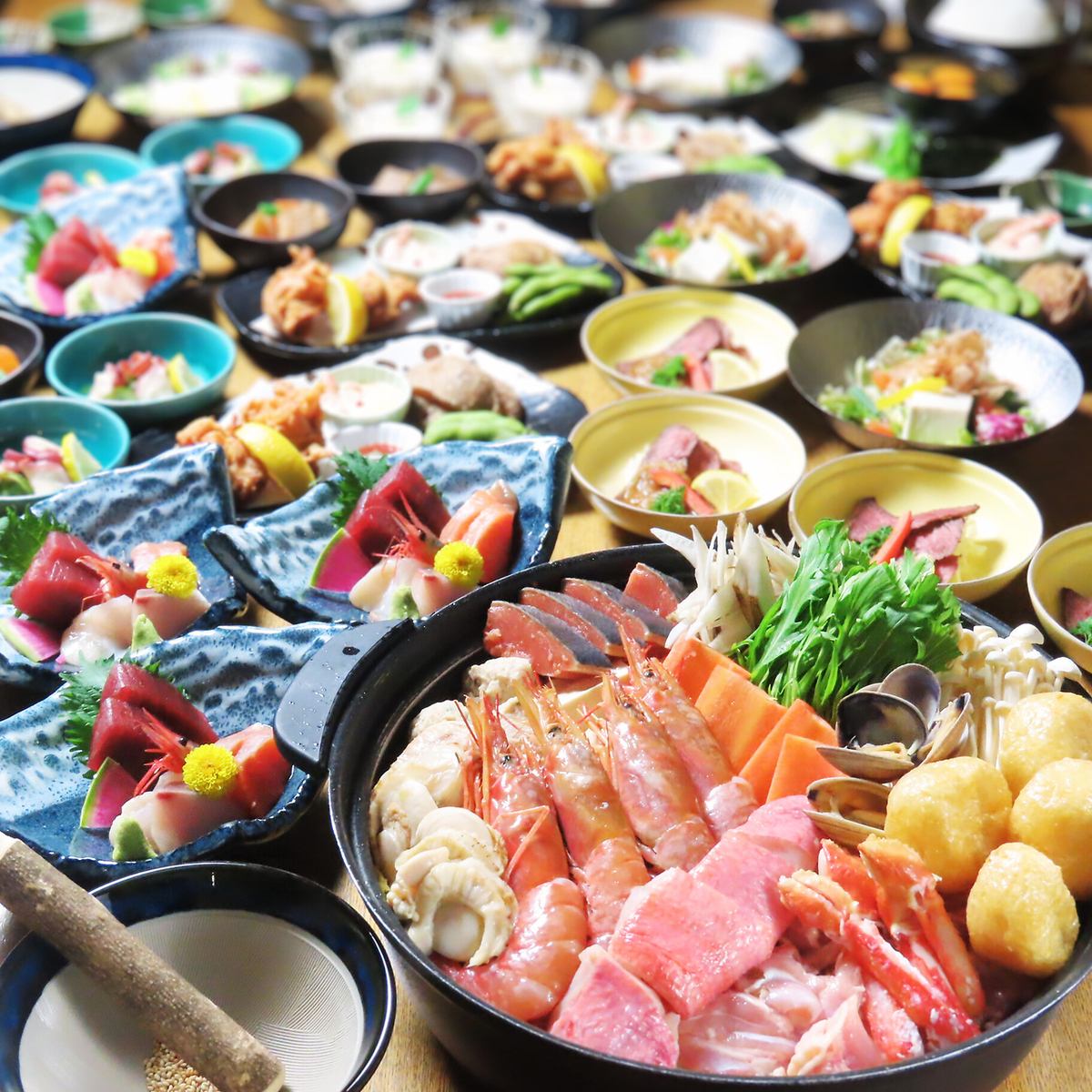 旭川で味わう旬の魚と厳選した地酒を堪能。