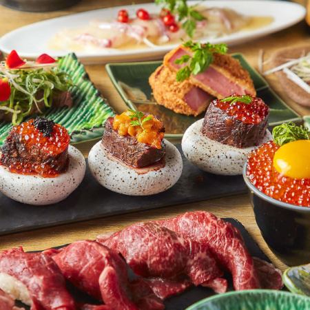 December 12th ~ <2 hours of all-you-can-drink x 10 dishes> Luxury dishes including Wagyu steak and seared Kuroge Wagyu sushi [Kagura Course]