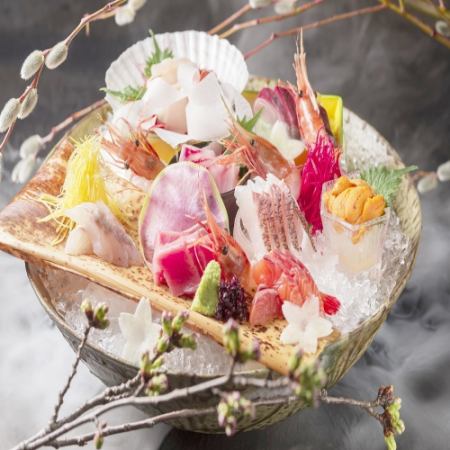 3月限定《2h飲放×料理7品》獲れたて新鮮なお造りやサイコロステーキなど豪華料理【美月コース】