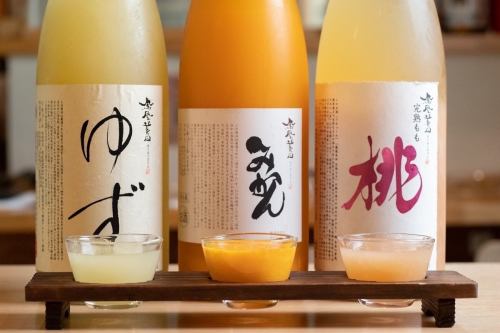 Comparison set of three types of sake♪