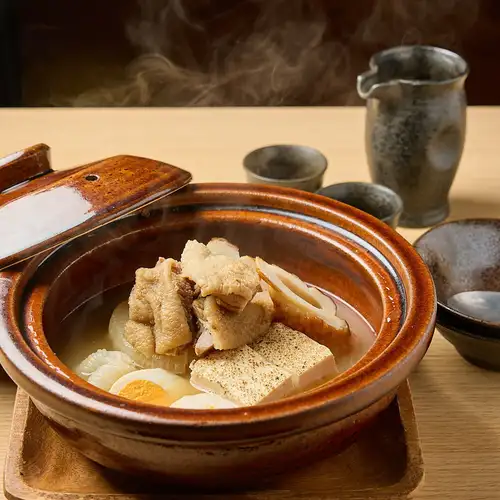 Oden made with mature chicken in an earthenware pot