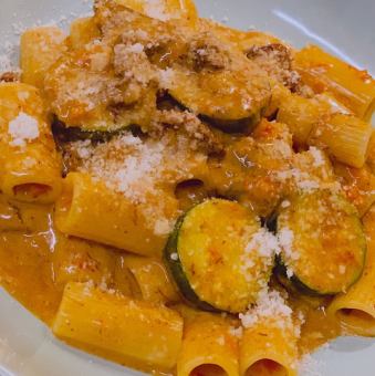 Rigatoni with Japanese black beef meat sauce