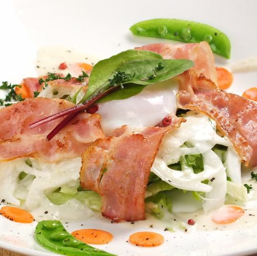 Caesar salad with soft-boiled egg and bacon [Caesar]