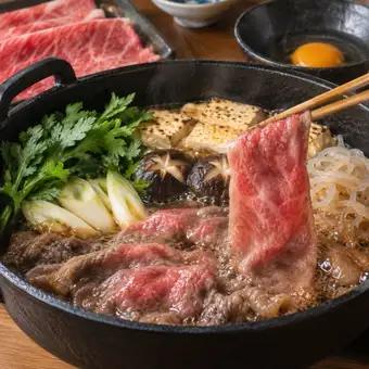【3H飲放】贅沢すき焼き鍋×お造り6種盛り×仙台名物厚切り牛たん含『至福』全9品9150円⇒8000円