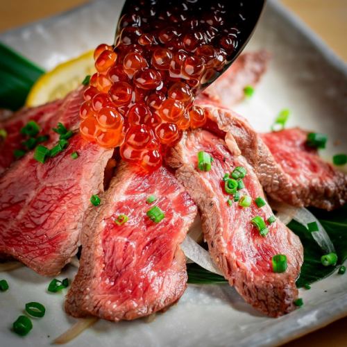 Tataki Japanese black beef with salmon roe