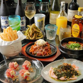 ◆完全個室◆カドベヤフード付きプラン　全7品王道コース　3時間飲み放題付き　6,600円(税込)