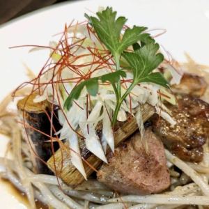 合鴨とネギのトリュフ醤油炙り焼き