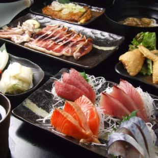 [Iki] 7 dishes with 5 sashimi platters + 2 hours all-you-can-drink 3,500 yen
