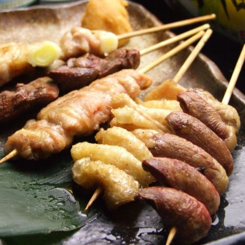 Assortment of 5 kinds of grilled skewers