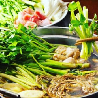 센다이 명물 "센다이 세리 냄비 코스"◎ 쇠고기 포함! 요리 8 품 + 음료 무제한 120 분 6000 엔