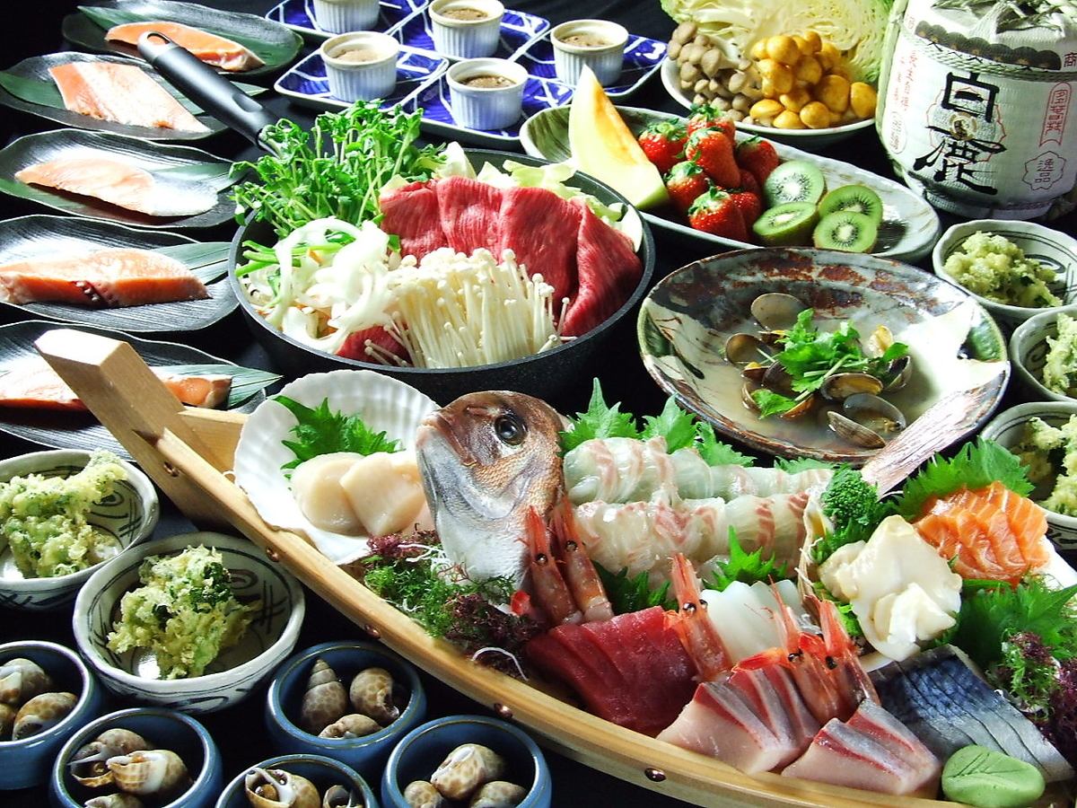 The carefully selected course with sashimi is 120 minutes all-you-can-drink * The photo is a 5000 yen course