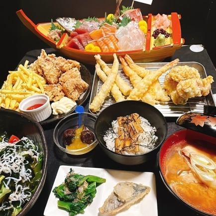 【豪華宴会に◎】120分飲み放題付季節限定コース◆頂天舟盛など季節の料理全8品5000円(税込)