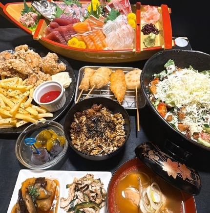 【オススメ◎】120分飲み放題付スタンダードコース◆超頂天舟盛・串揚げ4種等全7品5000円(税込)