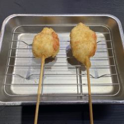 Mentaiko Chicken Cutlet Skewers