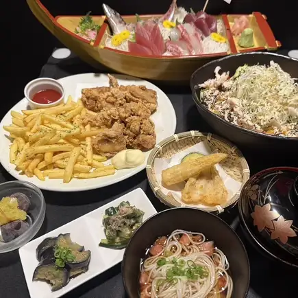 【豪華宴会に◎】120分飲み放題付季節限定コース◆頂天舟盛など季節の料理全9品5000円(税込)