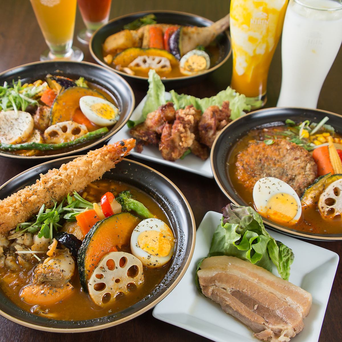 ロケーション抜群♪選べるスープと辛さでお好みのスープカレーを召し上がれ！