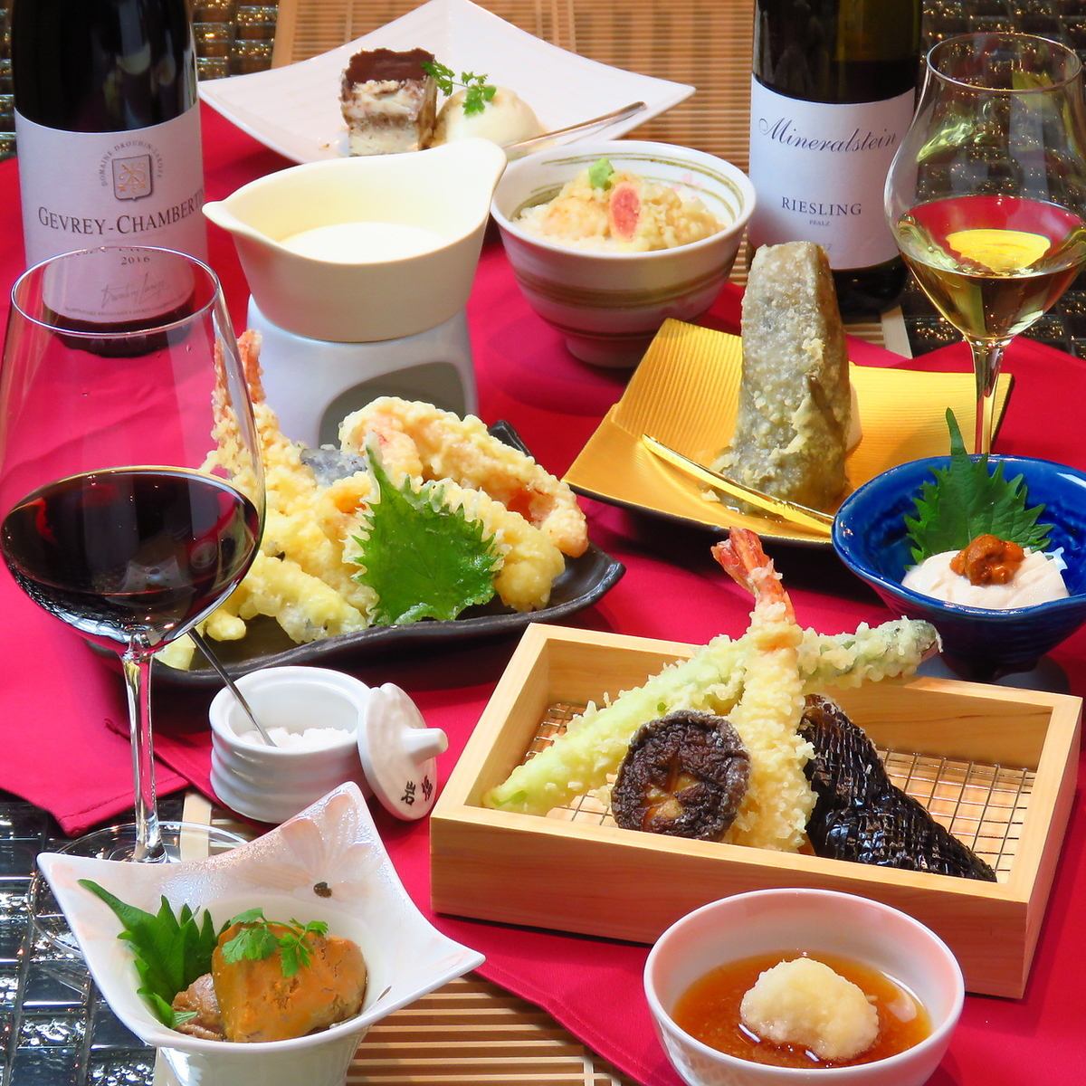 Use seasonal fresh ingredients such as seasonal seafood and vegetables for tempura ◎