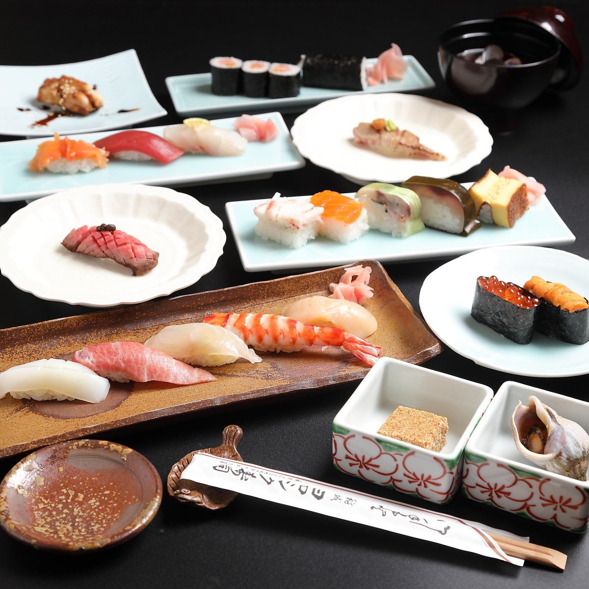 コースでおすすめのお寿司を楽しめます