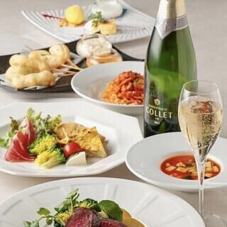 【京都食材を味わう贅沢フルコース×乾杯スパークリング付き】全8品5500円(税込)