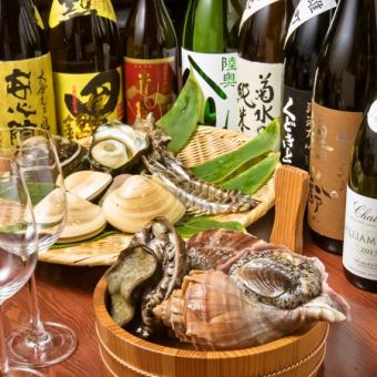 【梅套餐】沙拉、生鱼片、烤拼盘、餐食8,000日元套餐