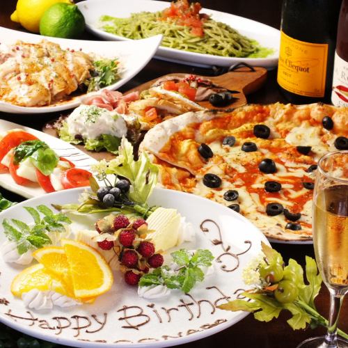 【여자 회 한정】 3 시간 음료 뷔페 포함 · 고기 요리 & CONA 명물 가마 구이 Pizza 포함 <총 6 종>