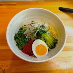 Secret spicy sauce! Excellent bibim noodles