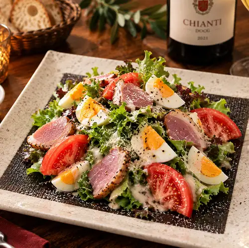 Duck Pastrami & Egg Caesar Salad