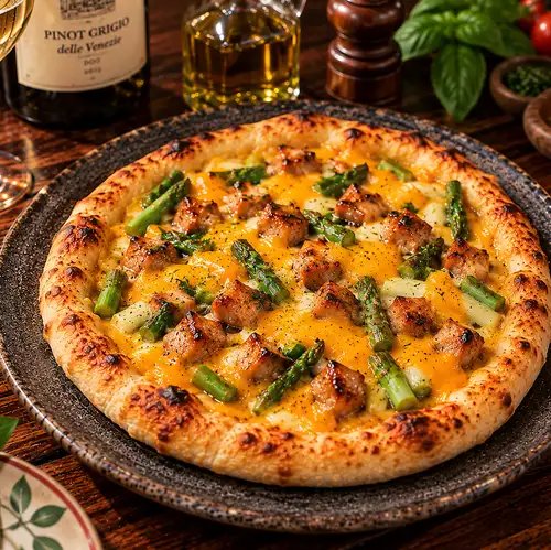 Teriyaki Chicken Pizza with Plenty of Toppings