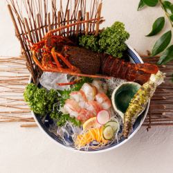 伊勢海老◇姿身刺身と味噌汁