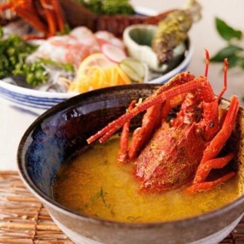 伊勢海老◇姿身刺身と雑炊