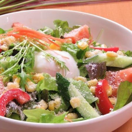 Warm ball Caesar salad