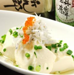 Shirasu tofu with olive oil