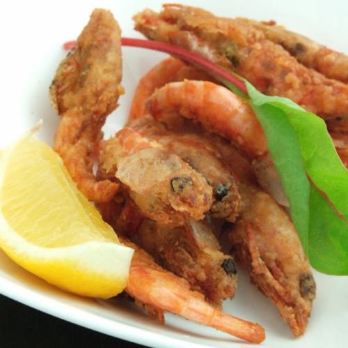 Deep-fried river prawn / Assortment of 4 kinds of homemade pickles