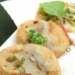 Fried minced pork and lotus root