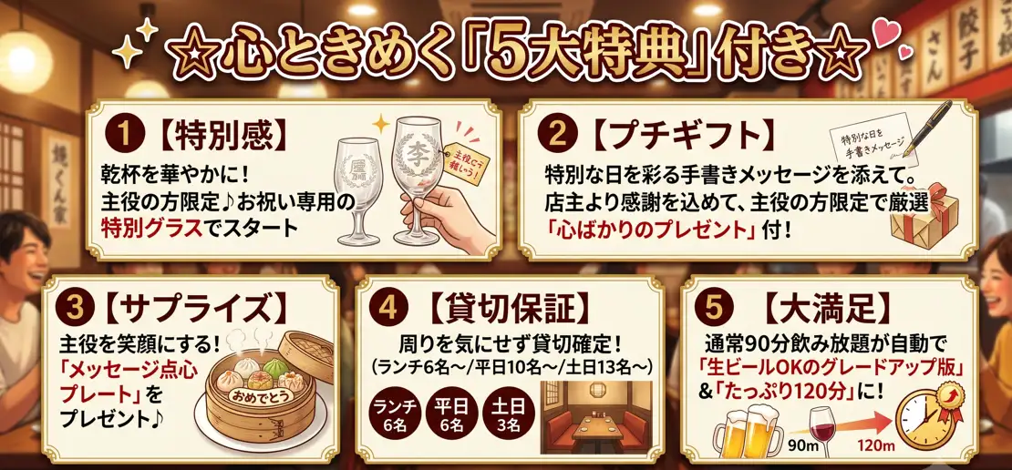 【クーポン利用OK!】ケーキの代わりにせいろを開けるワクワクを。大切な人を笑顔にする「5大特典」♪