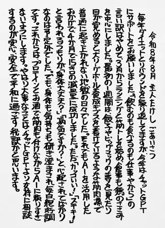 【令和8年8月のご挨拶】